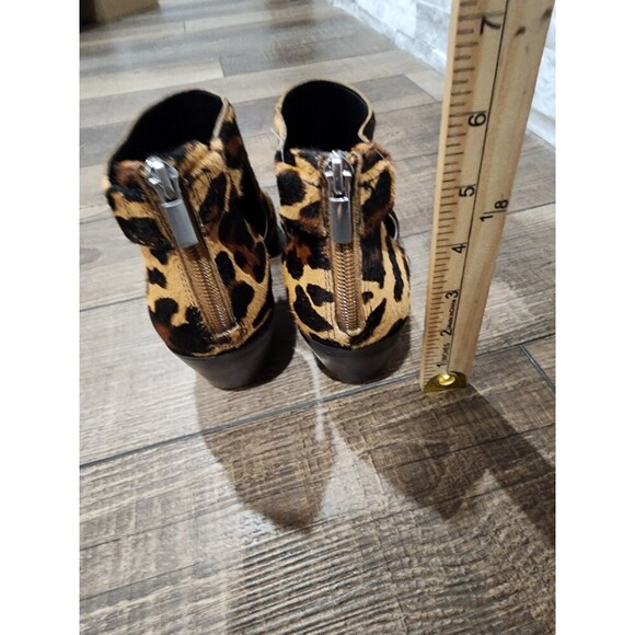 Calf hair cut out booties SOLE SOCIETY Sz 6.5  SO LANETTE Block heel Zipper back - Picture 3 of 9